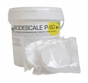Photo d'un seau de 10 tablettes hydrosolubles de détartrant wc