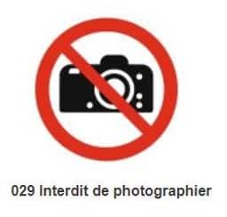 Signalétique interdit de photographier