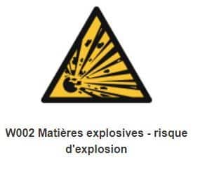 Panneau matières explosives - risque d'explosion