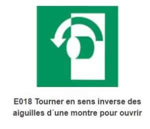 Panneau tourner en sens inverse des aiguilles d'une montre pour ouvrir