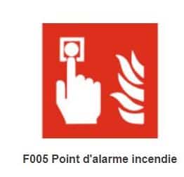 Signalétique point d'alarme incendie