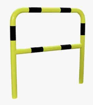 Illustration d'une barrière de protection à sceller jaune à bandes noires