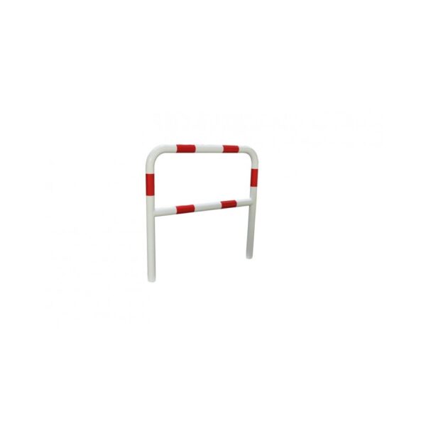 Illustration d'une barrière de protection à sceller blanche à bandes rouges