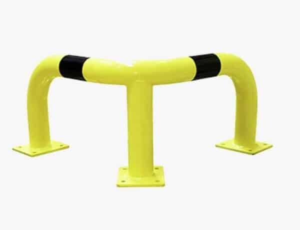 Illustration d'une protection d'angle 3 pieds jaune et noire 350mm