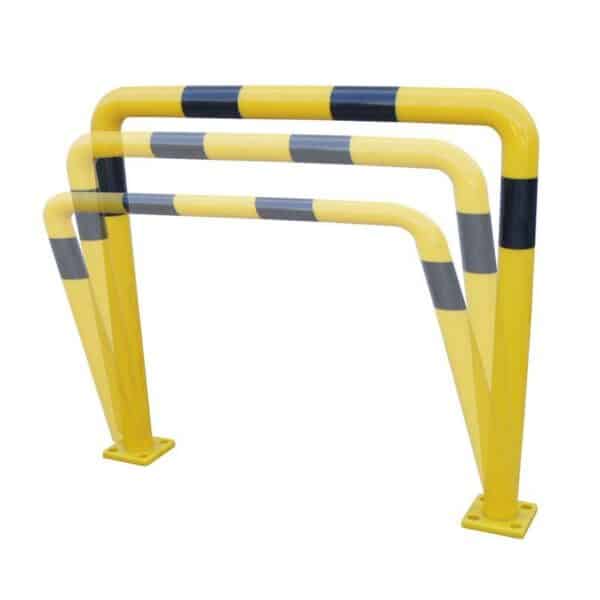 Illustration d'un arceau flexible à mémoire de forme jaune à bandes noires
