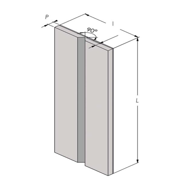 Plan des mesures d'une protection d'angle en mousse