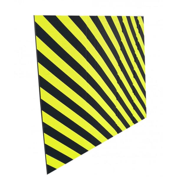 Illustration d'une protection murale grande largeur à bandes jaune et noir