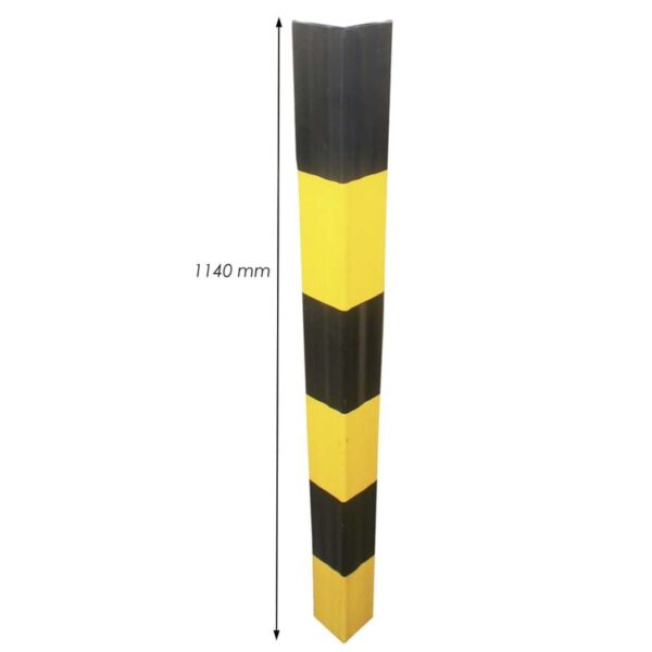 Illustration d'un profilé d'angle en caoutchouc avec rail en aluminium 1140mm