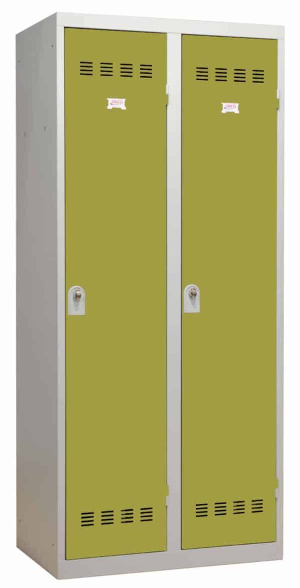 Photo de vestiaires industrie propre norme nf verts 2 colonnes