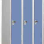 Photo de vestiaires industrie propre norme nf bleus 3 colonnes