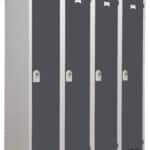 Photo de vestiaires industrie propre norme nf gris 4 colonnes