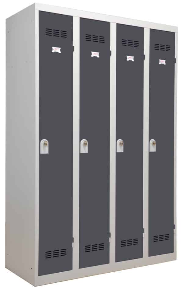 Photo de vestiaires industrie propre norme nf gris 4 colonnes