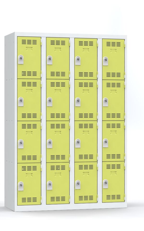 Photo de vestiaires multicases 4 cases norme nf verts 4 colonnes