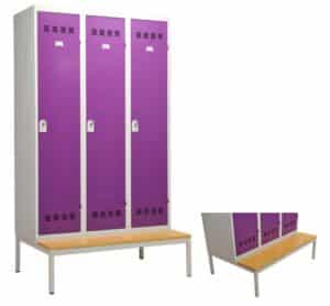 Photo d'un socle banc pour vestiaires propre ou salissante