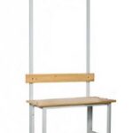 Photo d'un bancs combinés acier/bois simple face 1500mm sans porte-sacs