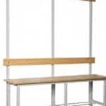 Photo d'un bancs combinés acier/bois simple face 2000mm sans porte-sacs