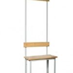 Photo d'un bancs combinés acier/bois simple face 1000mm avec porte-sacs