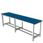Illustration d'un banc stratifié compact pieds carrés avec bouchons PVC double