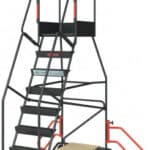Illustration d'un escabeau roulant 8 marches à immobilisation automatique 150kg