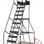 Illustration d'un escabeau roulant 12 marches à immobilisation automatique 150kg