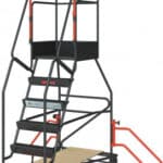 Illustration d'un escabeau roulant 6 marches à immobilisation automatique 150kg