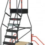 Illustration d'un escabeau roulant 7 marches à immobilisation automatique 150kg