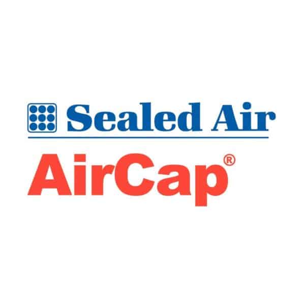 Logo bleu et rouge "Sealed Air AirCap"