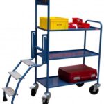Photo d'un chariot de préparation de commande déplié
