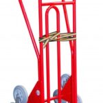 Photo d'un diable spécial escalier 250kg rouge roues GNT