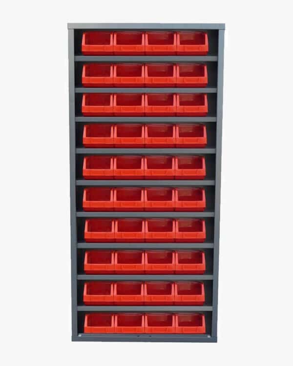 Photo d'une armoire de rangement pour bac à bec sans portes 9 tablettes