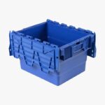 Illustration d'un Bac navette - 300 x 400 x 250 mm bleu couvercle ouvert