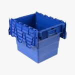 Illustration d'un Bac navette - 300 x 400 x 320 mm bleu couvercle ouvert