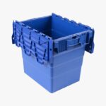 Illustration d'un Bac navette - 300 x 400 x 365 mm bleu couvercle ouvert