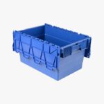 Illustration d'un Bac navette - 400 x 600 x 320 mm bleu couvercle ouvert