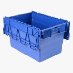 Illustration d'un Bac navette - 400 x 600 x 365 mm bleu couvercle ouvert