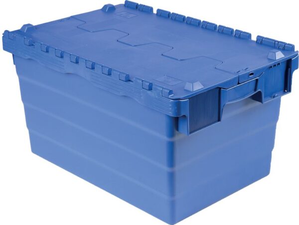 Illustration d'un Bac navette - 400 x 600 x 365 mm bleu couvercle fermé