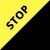 "stop" jaune/noir