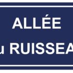 Illustration d'une plaque de rue "ALLÉE du RUISSEAU"