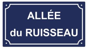 Illustration d'une plaque de rue "ALLÉE du RUISSEAU"
