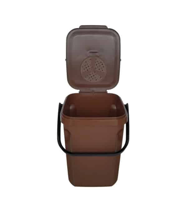 Illustration d'une poubelle compost organik green 10 litres ouverte