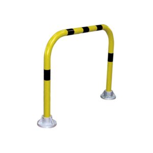 Photo d'un arceau de protection 1000mm Ø60mm jaune avec traits noirs