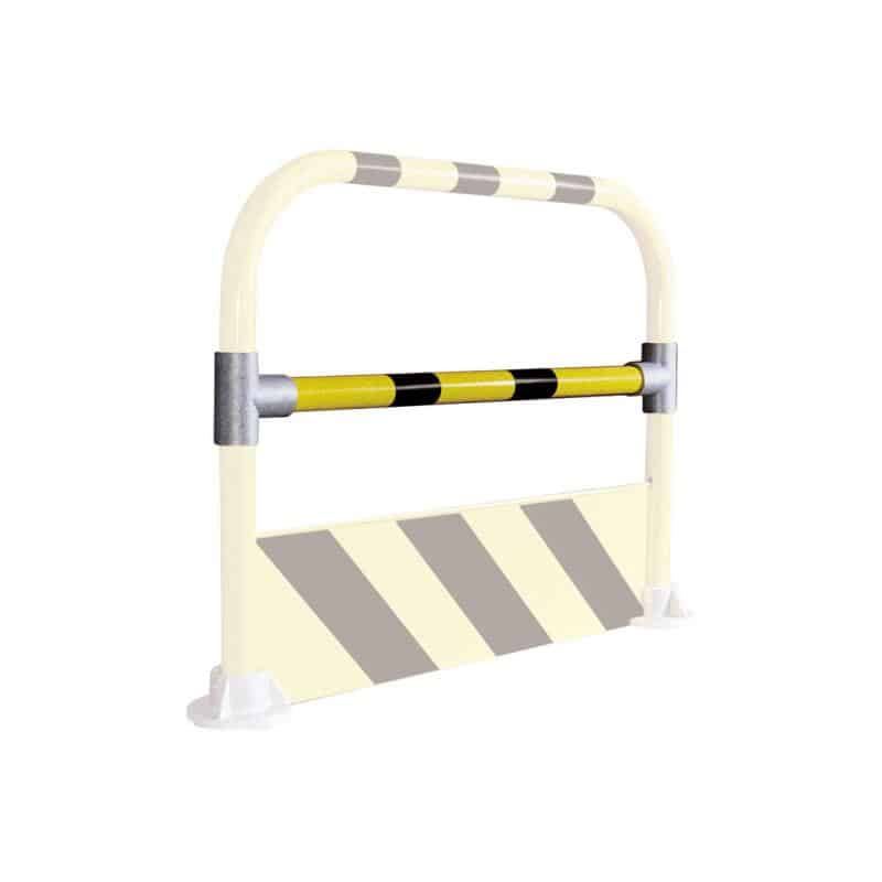 Illustration d'une barre de renfort pour arceau de protection jaune et noir
