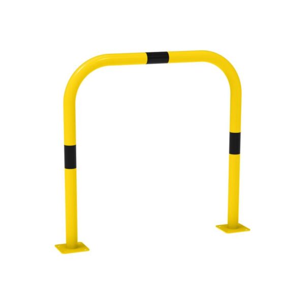 Photo d'un arceau de protection 1000mm Ø60mm jaune avec traits noirs