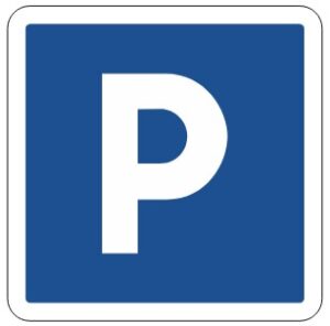 Illustration d'un panneau carré de parking C1a