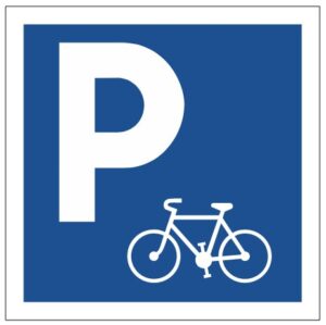 Illustration d'une plaque carrée dibond parking vélo C1a