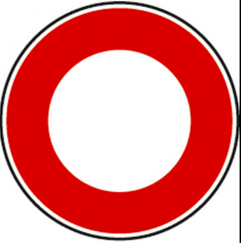Illustration d'un panneau rond de circulation interdite B0 Ø450