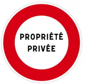 Illustration d'un panneau de propriété privée Ø450 cl1 rond rouge et blanc